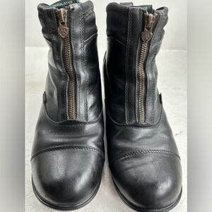 Ariat Black Leather Paddock Boots with Zip Closure